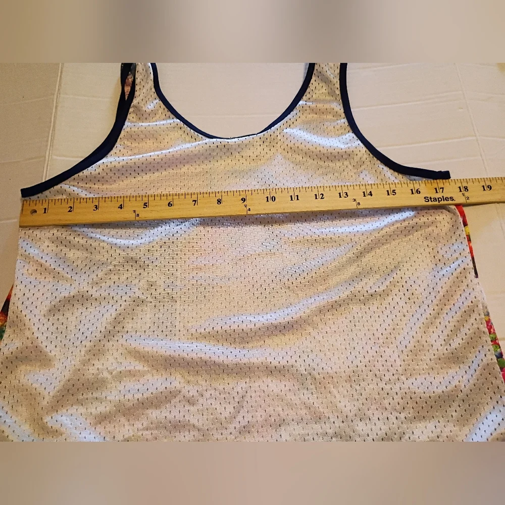 B-Sharp Colorful Graphic Jersey Crop Top Sz M - Picture 4 of 5